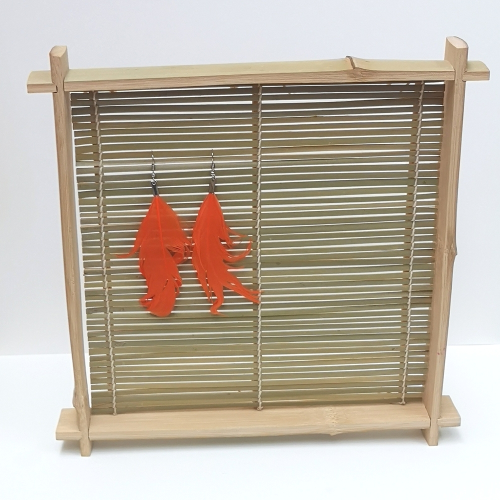 Bamboo stand for jewelry display vintage decor